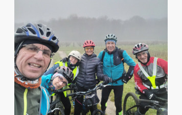 sortie VTT brumeuse, sortie heureuse